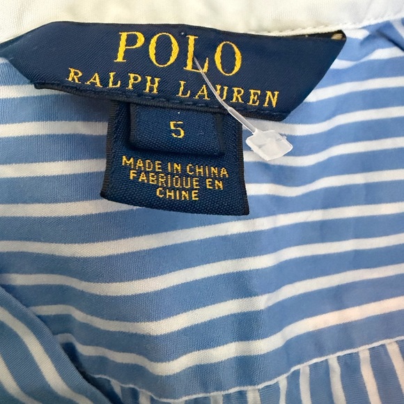 Polo Ralph Lauren Girls Blue & White Striped Shirt Dress | Size 5 | EUC - Picture 8 of 9